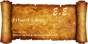 Erhard Edvin névjegykártya